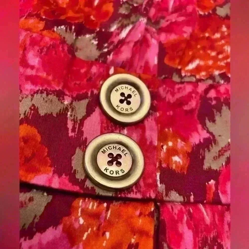Michael Kors Pink Floral Sleeveless Sheath Dress Womens Size 2P